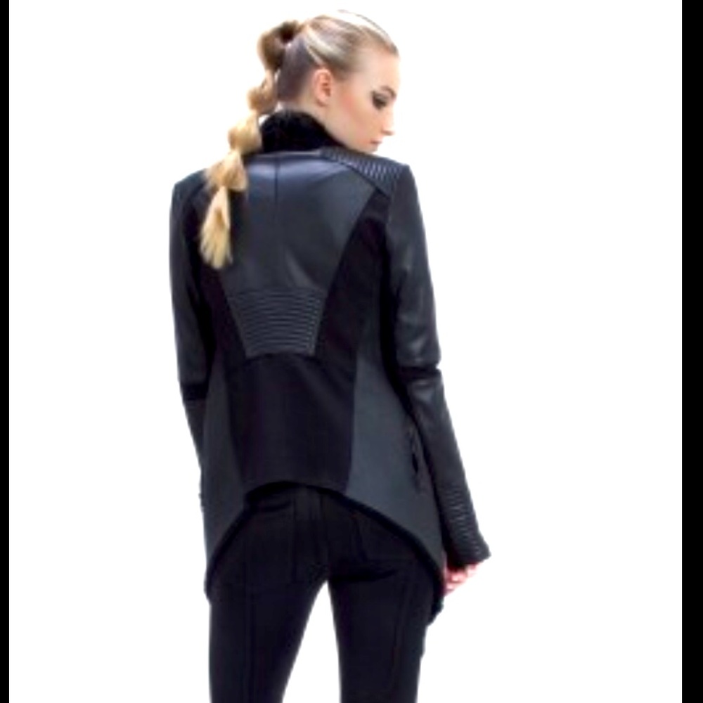 Blanc Noir leather moto coat xs